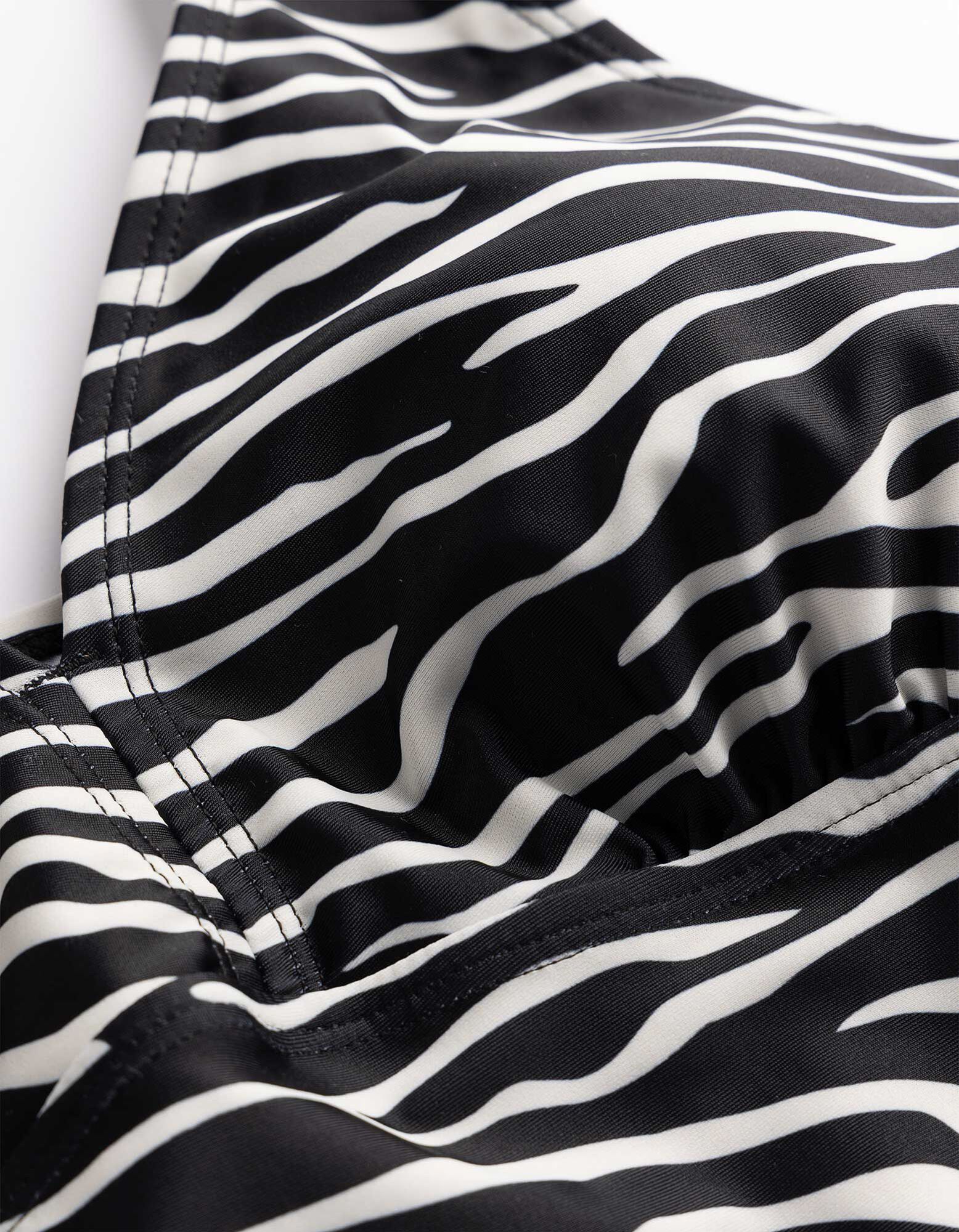 Tankini - motif z&egrave;bre - noir