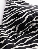 Tankini - motif z&egrave;bre - noir
