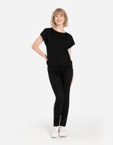 Majica kratkih rukava - Podesivi rub - crno