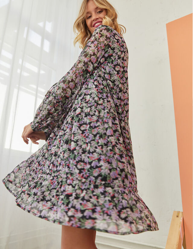 Damen Kleid mit floralem Muster - Takko Fashion