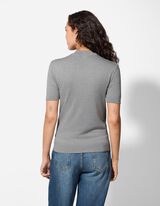 Gebreid overhemd - Viscosemix - grijs