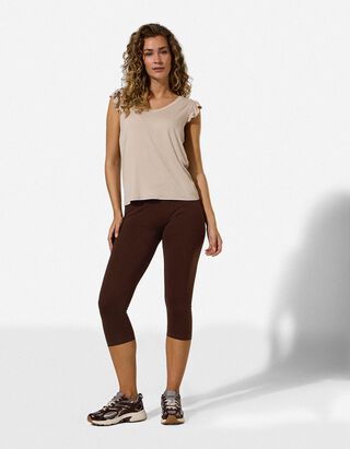 Leggings - 3/4-L&auml;nge - Dunkelbraun