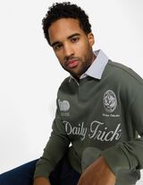 Sweatshirt - Polokragen - dunkelgr&uuml;n