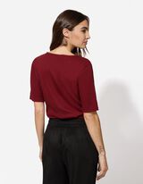 Tričko - Rebrovan&aacute; &scaron;trukt&uacute;ra - tmavocervena