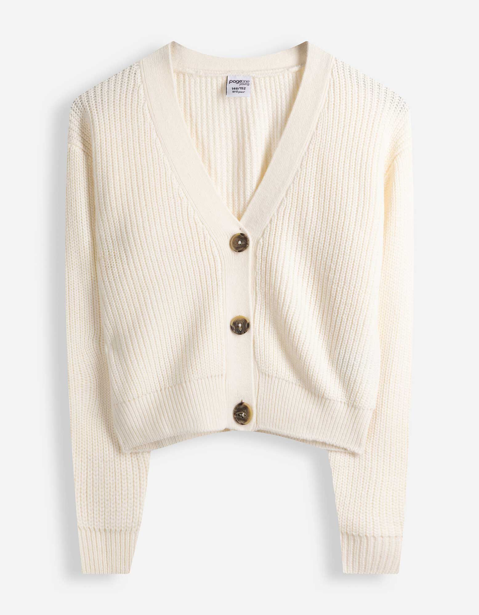 Cardigan - einfarbig - Off-White
