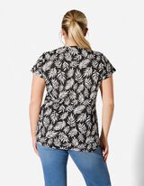 T-Shirt - Allover-Muster - schwarz