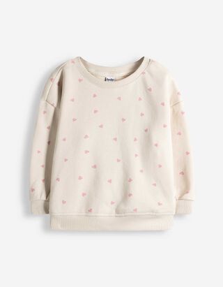 Sweatshirt - Baumwolle - beige