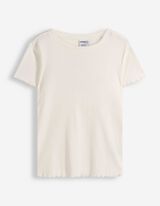 T-Shirt - Muschelsaum - wei&szlig;