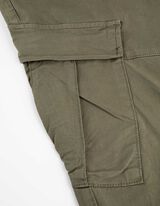 spodnie bojówki - troczek na dole - ciemny zielony