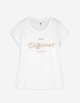T-shirt - Stampa glitterata - bianco