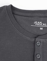 T-shirt - Scollo Henley - grigio scuro