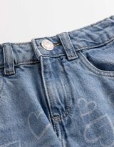 Jeans hlače - Laserski tisk - svetlo modra