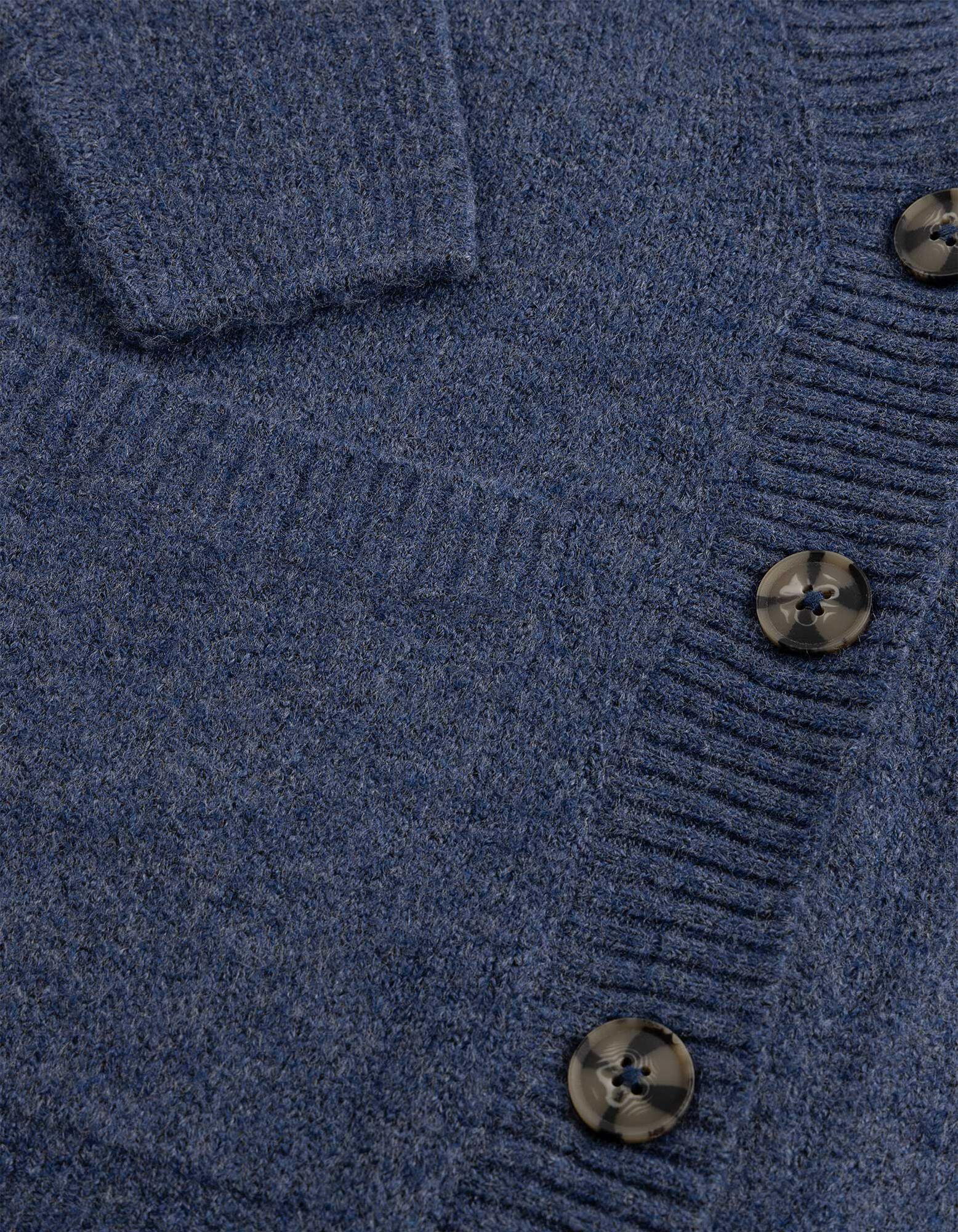 Strickjacke - Aufgesetze Taschen - Dunkelblau