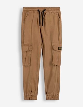 Jogpants - Aufgesetze Taschen - Braun