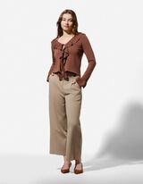 Broek - Elastische sluiting - bruin
