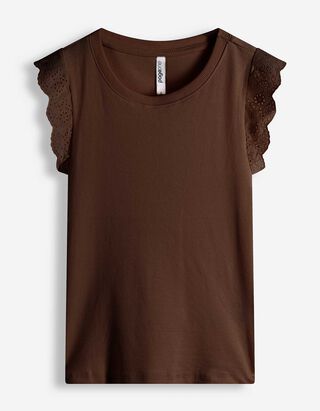 Top - Volants - dunkelbraun