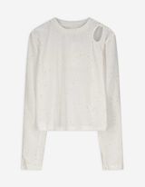 Langarmshirt - Cut-Outs - weiß