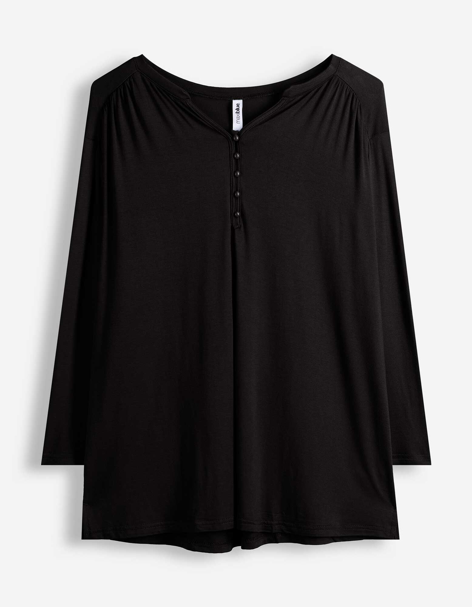 Blusenshirt - Viskose-Mix - Schwarz
