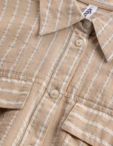 Hemdbluse - Streifen - Beige