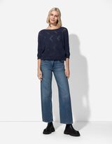 Pleteni pulover - &Scaron;i&scaron;mi&scaron; rukavi - tamno-plava