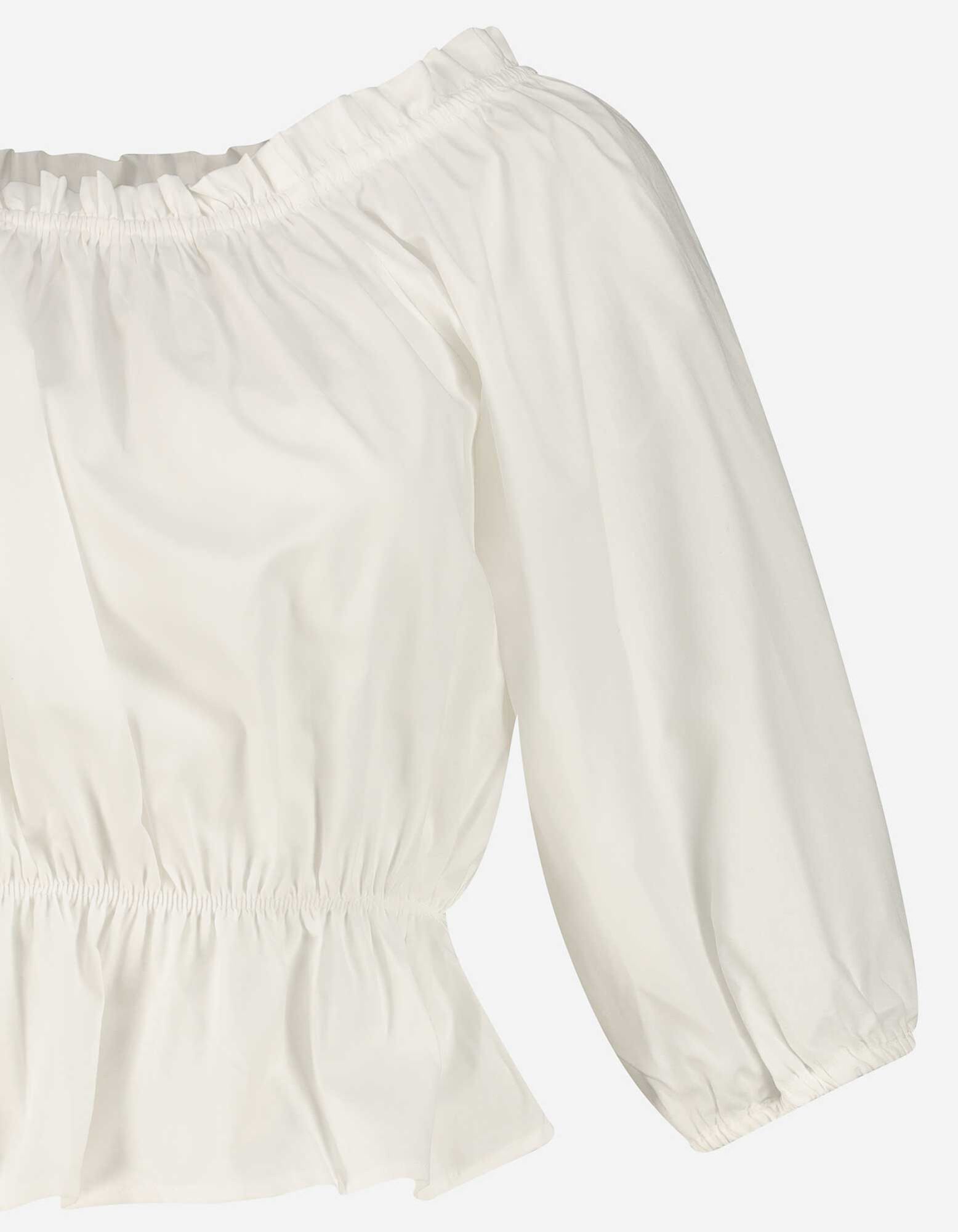Haut en dentelle - Encolure carmen - blanc