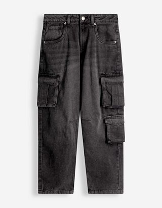 Cargohose - Loose Fit - schwarz