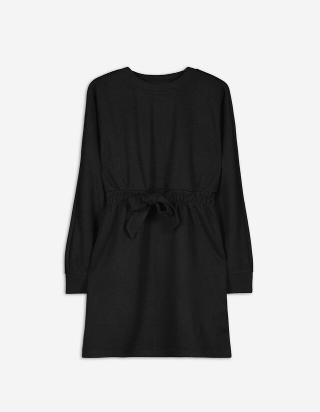 Kleid - Tunnelzug auf Taillenhöhe - schwarz