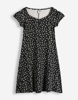Kleid - Allover-Muster - schwarz