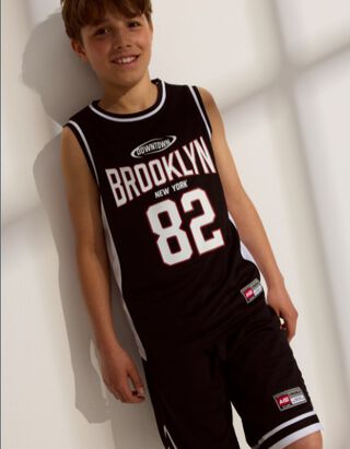 Zestaw top i spodnie - siateczka - czarny