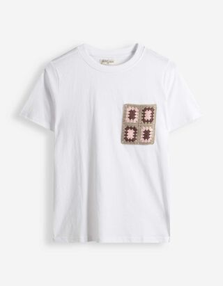 T-Shirt - H&auml;kelspitze - wei&szlig;