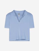 Poloshirt - Overhemd kraag - lichtblauw