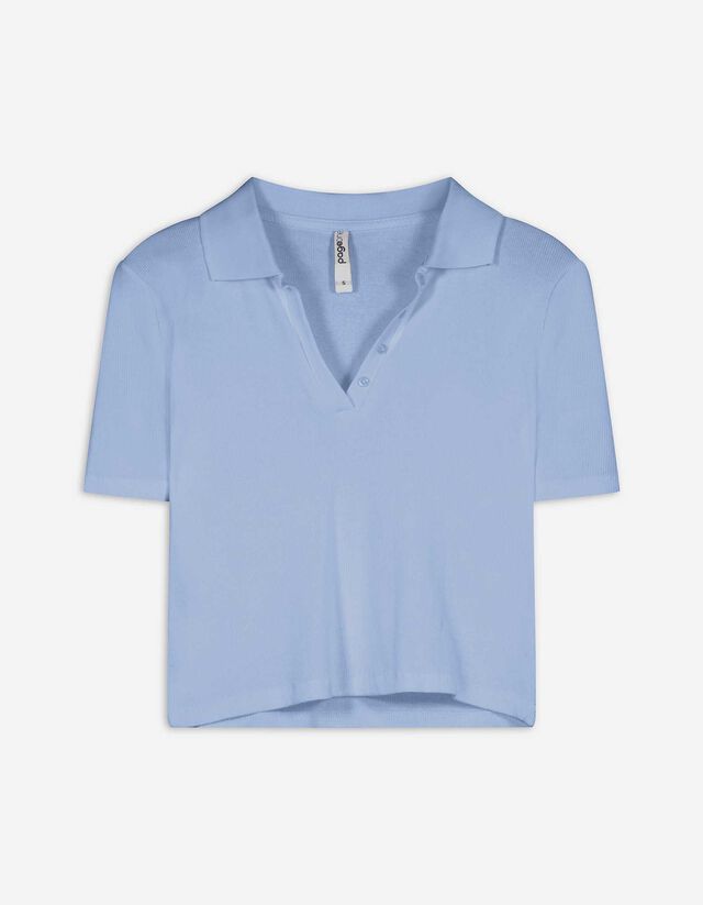 Poloshirt - Overhemd kraag - lichtblauw
