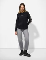 Longsleeve - Print op rug - donkergrijs