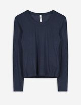 Langarmshirt - Rippenstruktur - dunkelblau