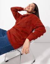 Trui - Grof breisel - donkerrood