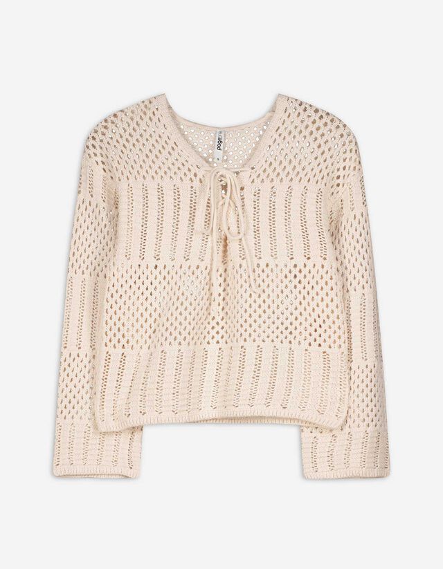 Sweter z dzianiny - krótki - bez