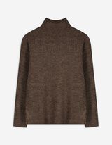 Strickpullover - Mockneck - braun