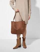 Tasche - Lederoptik - dunkelbraun