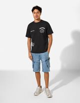 T-Shirt - Relax Fit - Schwarz