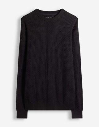 Pullover - mit Struktur - Schwarz