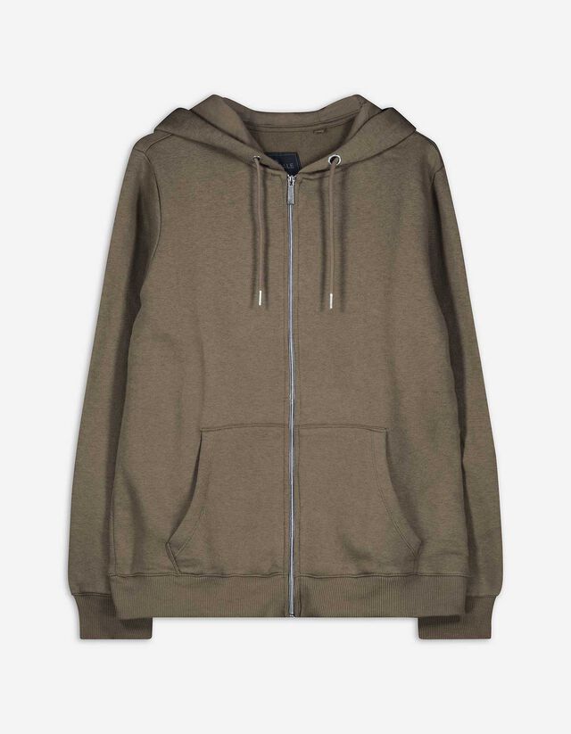 rozpinana bluza - kaptur z troczkiem - jasnobrazowy-e-a