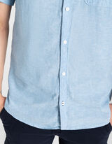 Hemd - Leinen - blau