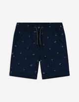 Short - Motif all-over - Bleu foncé