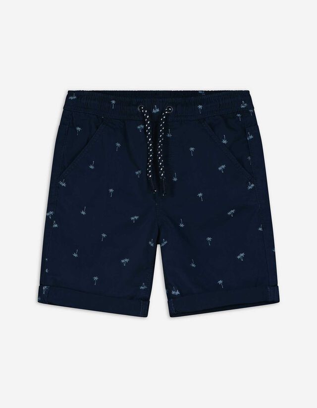 Short - Motif all-over - Bleu foncé