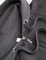 Felpa aperta - Cappuccio con coulisse - grigio scuro