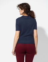 Strickshirt - Viskose-Mix - dunkelblau