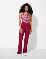 Top sans manches de court - Toucher doux - Rouge foncé