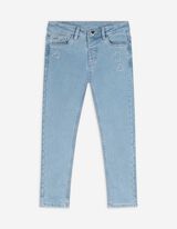 Jeans - Glitzerprint - hellblau