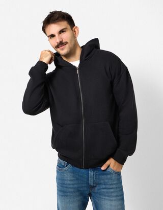 Sweatjacke - Oversized Fit - Schwarz