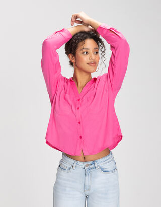 Overhemdblouse - Viscose - pink